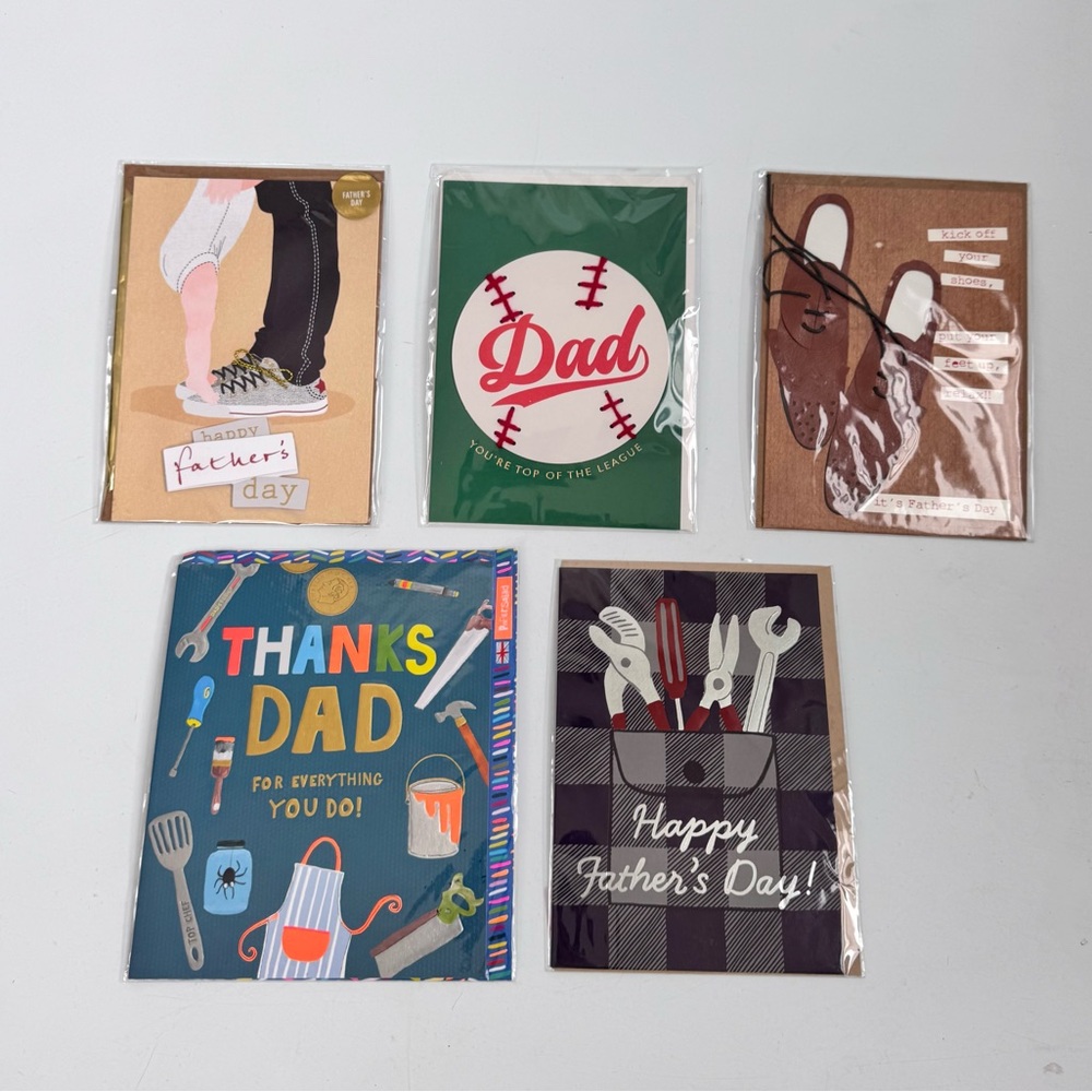 Set of 5 Fathers Day Cards and Envelopes